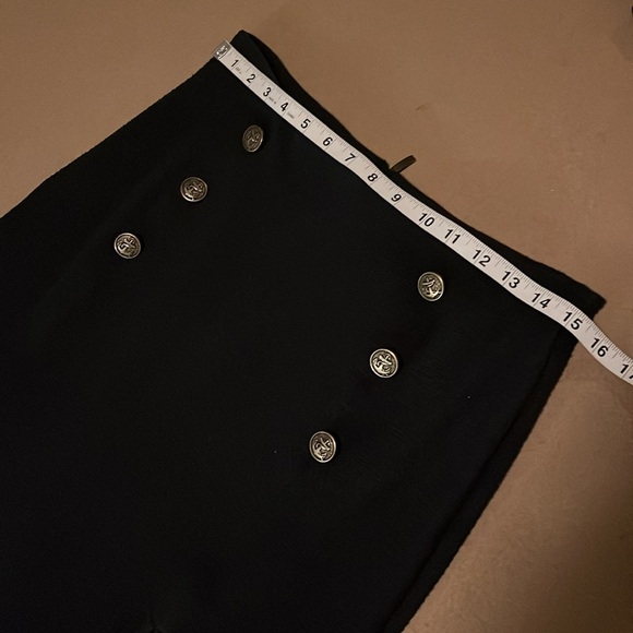 MAEVE by ANTHROPOLOGIE Dual Split Button Dark Navy Midi skirt - 6 - Picture 7 of 12